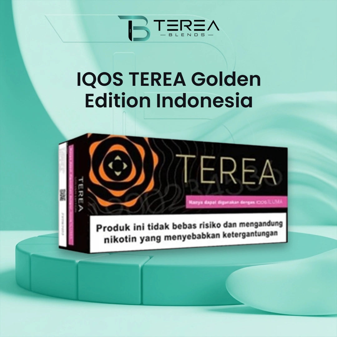 IQOS TEREA Golden Edition Indonesia Packaging for ILUMA-Compatible Heated Tobacco Devices in UAE