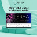 Indonesian IQOS TEREA Mulint heatsticks displayed alongside their original packaging, highlighting the menthol, clove and fruity flavor combination